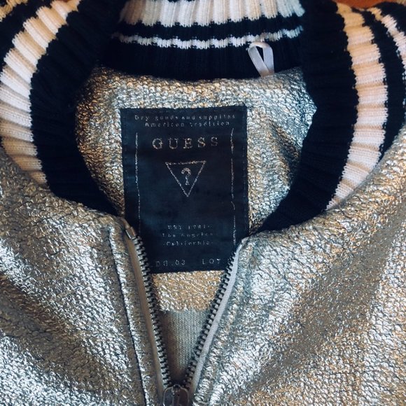 Silver Guess bomber jacket - Picture 6 of 9